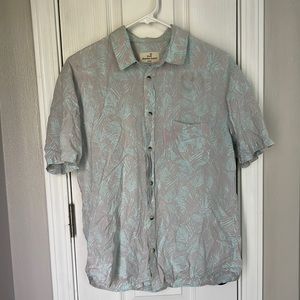 Marine Layer Palm Print Short Sleeve Button Down